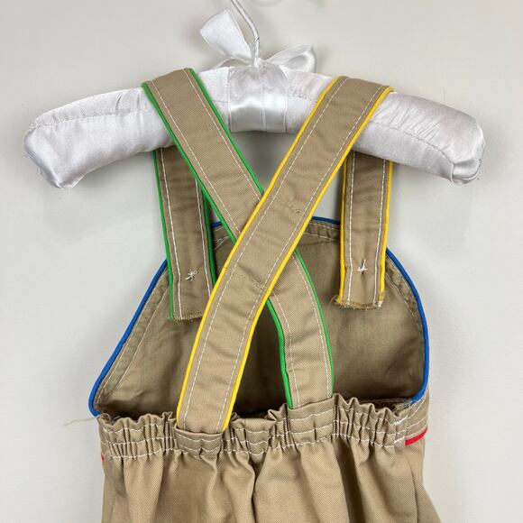 Vintage Carter's Tan Applique Train Overalls 12 Months USA - Picture 7 of 8